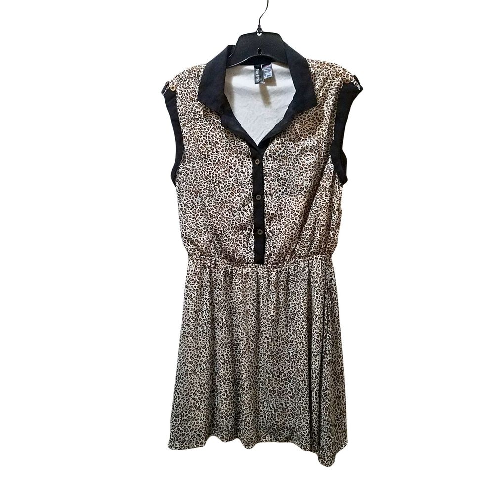 Fun & Flirt Junior’s Cheetah Print Mini Dress Elastic Waist Size XL
